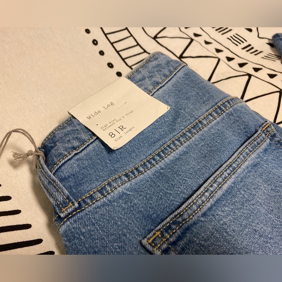 A•NEW•DAY Wide Legged Flared Denim Jeans,Size 8 NWT Modern meets Retro 70s Vibes - Picture 1 of 6